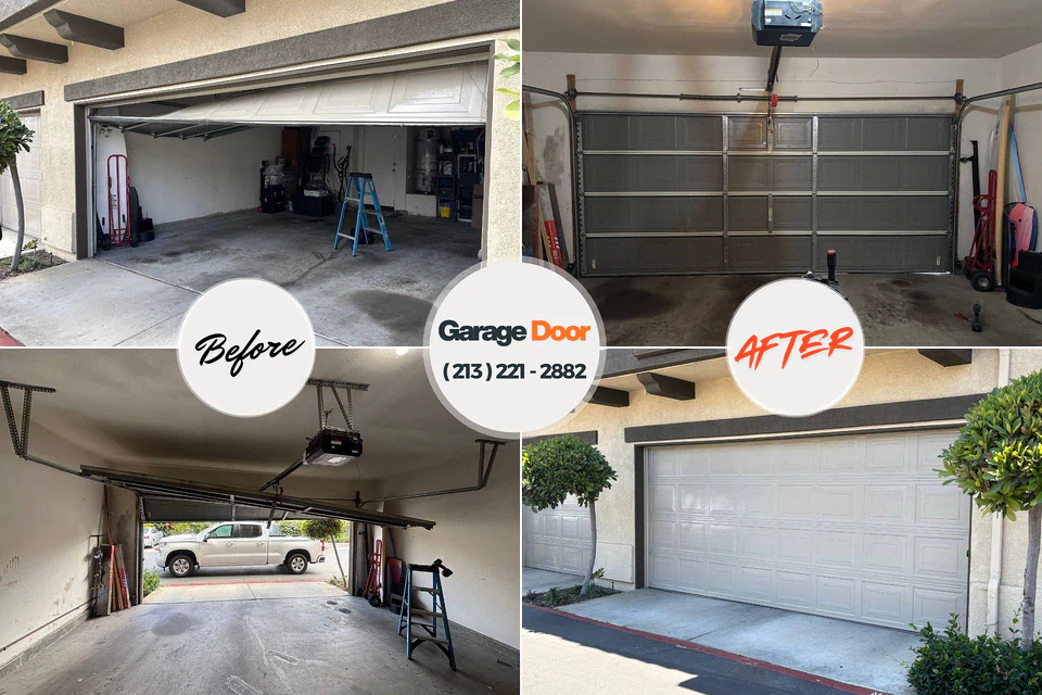 Before and after: garage door repair Spanish Lake, MO